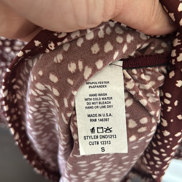 Pinkblush Brown Animal Print Asymmetrical One Shoulder Maternity Midi Dress - Picture 11 of 13